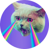 Cat with laser eyes