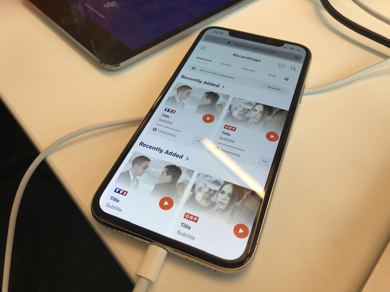 Zattoo TV app interface